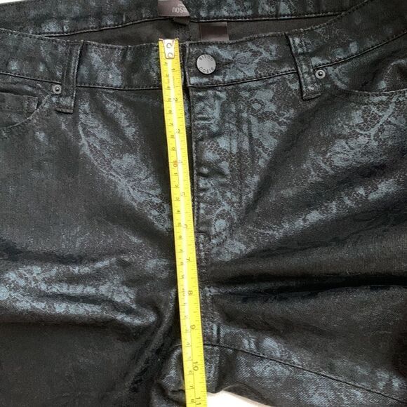 Bisou Bisou Black Metallic Snakeskin Floral Pants Women’s Size 16 - Picture 5 of 11